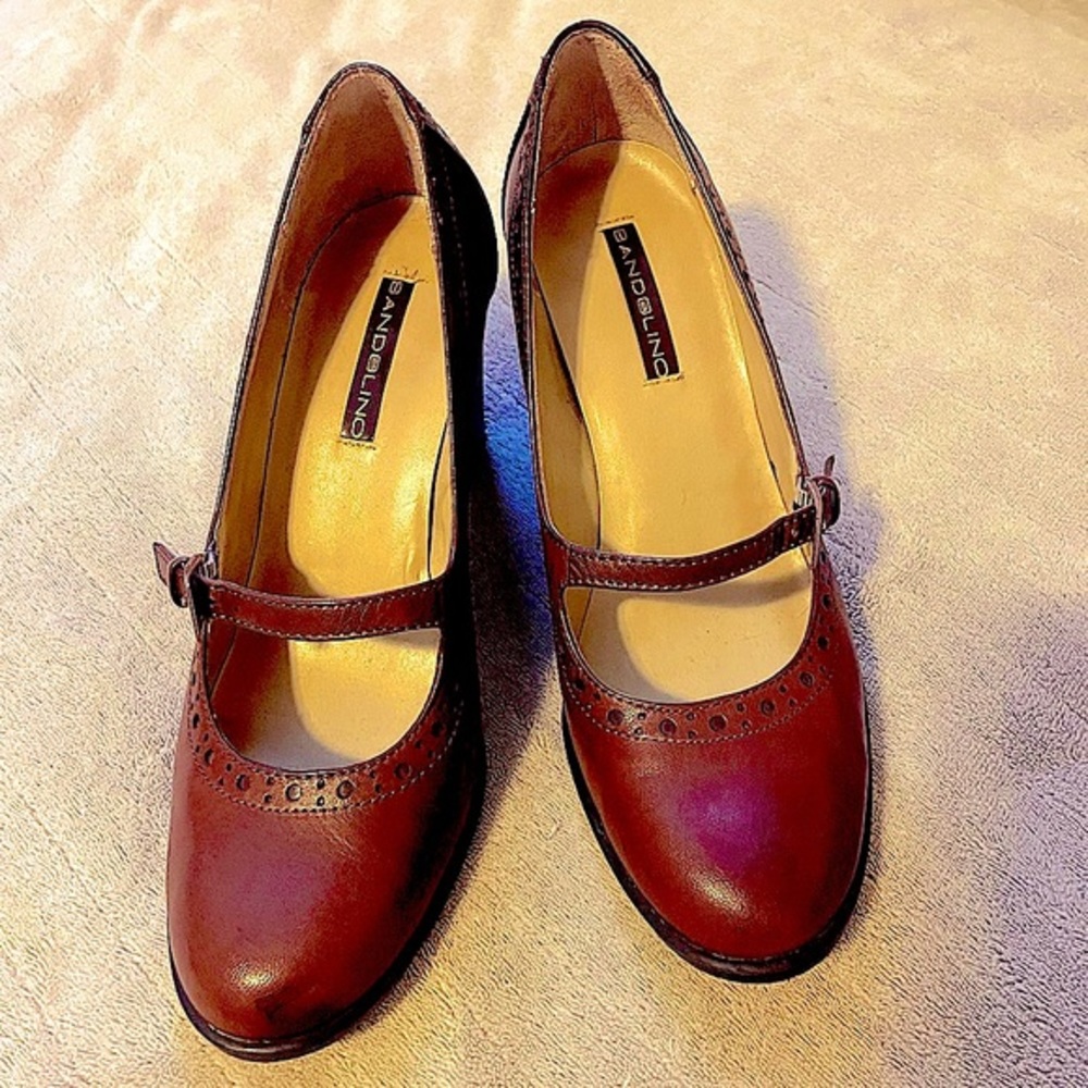 Heels Bandilino Leather Chucky Heel “Maryjane” Style Shoe 8 M Leather